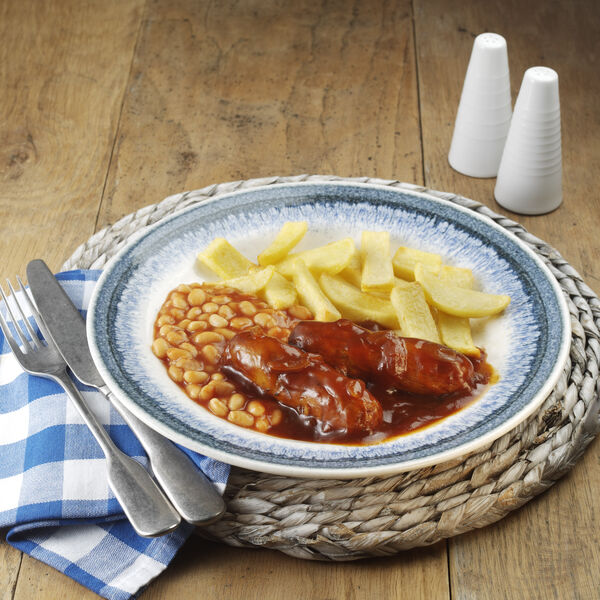 Image of the Sausage, Chips & Beans meal